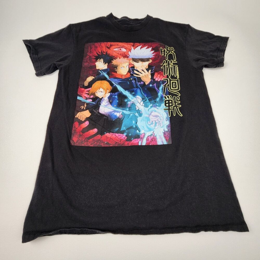 Jujutsu Kaisen Anime Graphic T Shirt Yuji Gojo Black Tee Mens Small